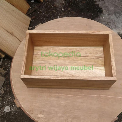 [중고] wooden storage box mindi 25×15×8 cm full kayu kotak serbaguna kayu