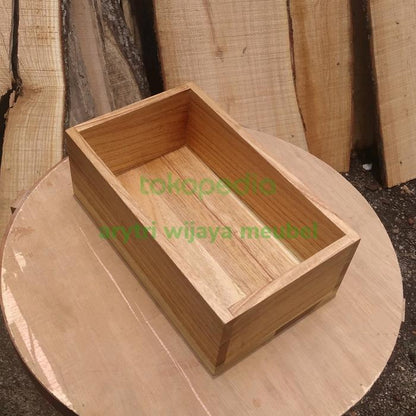 [중고] wooden storage box mindi 25×15×8 cm full kayu kotak serbaguna kayu