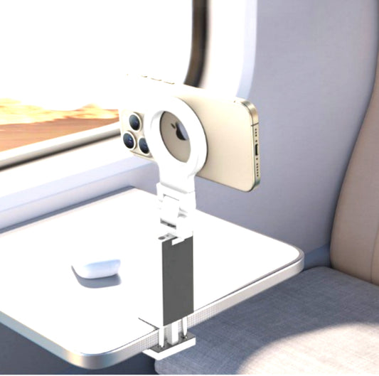 [KOREA] Adjustable Universal Magnetic Phone Holder – Travel Essential, Flexible Rotation, Hands-Free Airplane Phone Mount &amp; Seat Stand