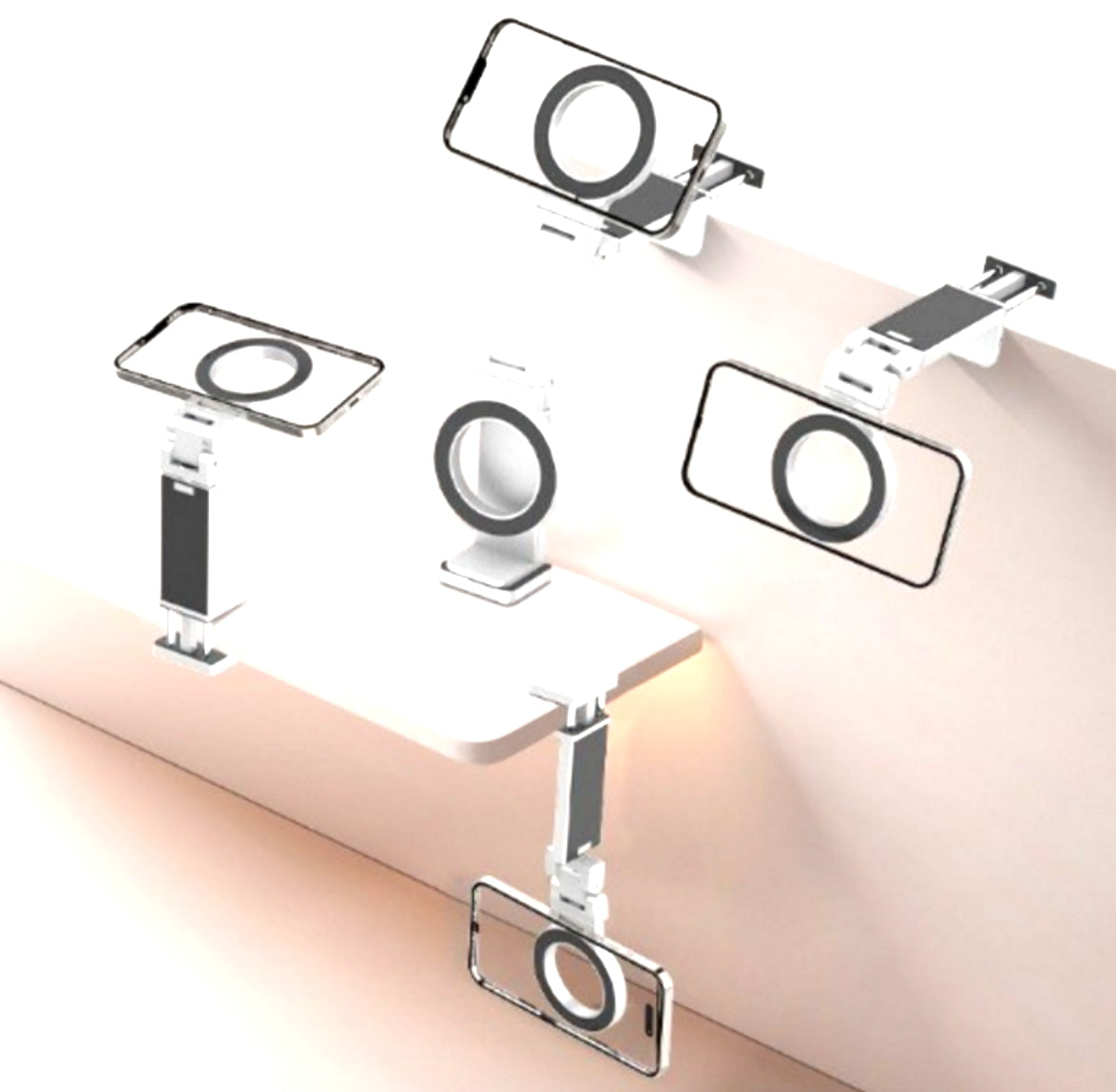 [KOREA] Adjustable Universal Magnetic Phone Holder – Travel Essential, Flexible Rotation, Hands-Free Airplane Phone Mount &amp; Seat Stand