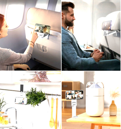 [KOREA] Adjustable Universal Magnetic Phone Holder – Travel Essential, Flexible Rotation, Hands-Free Airplane Phone Mount &amp; Seat Stand