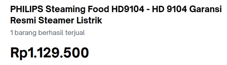 [중고] PHILIPS Steaming Food HD9104 - HD 9104 Garansi Resmi Steamer Listrik