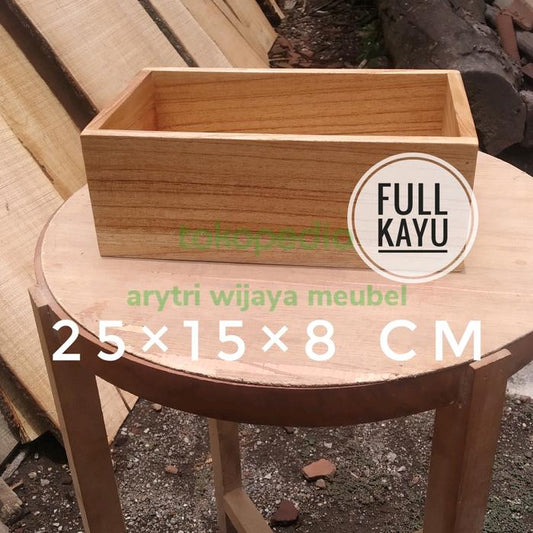[중고] wooden storage box mindi 25×15×8 cm full kayu kotak serbaguna kayu