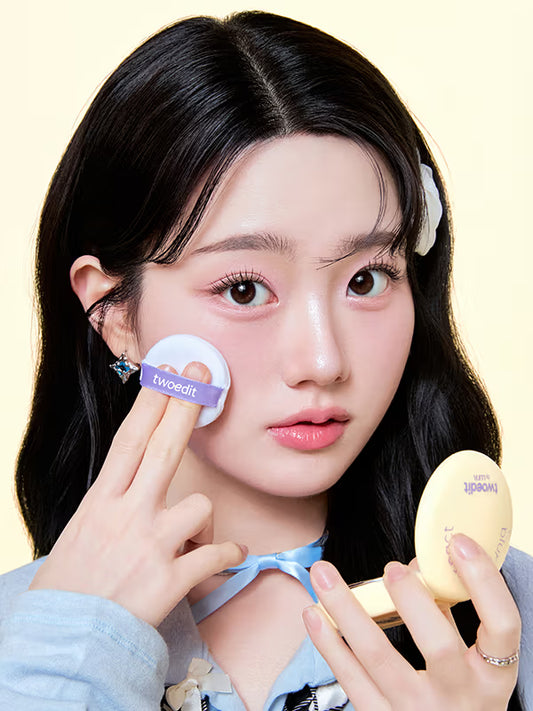 [다이소] 다이소 투에딧 바이 루나 블러 파우더 팩트 (01 페일핑크)/ Daiso Twoedit by LUNA Blur Powder Pact (01 Pale Pink)