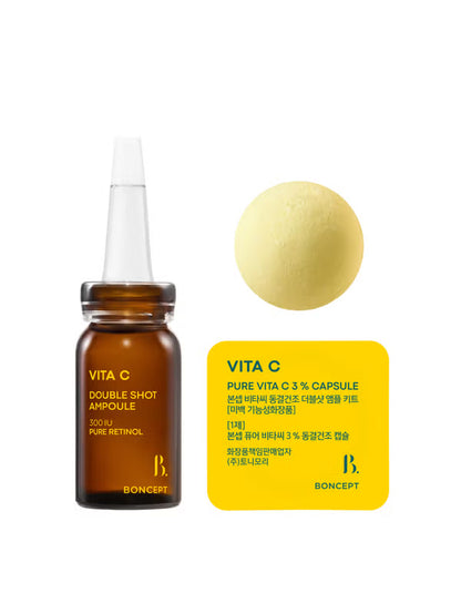 [다이소] BEST Bonsep Vita-C Double Shot Ampoule Kit dengan Teknologi Freeze-dried
