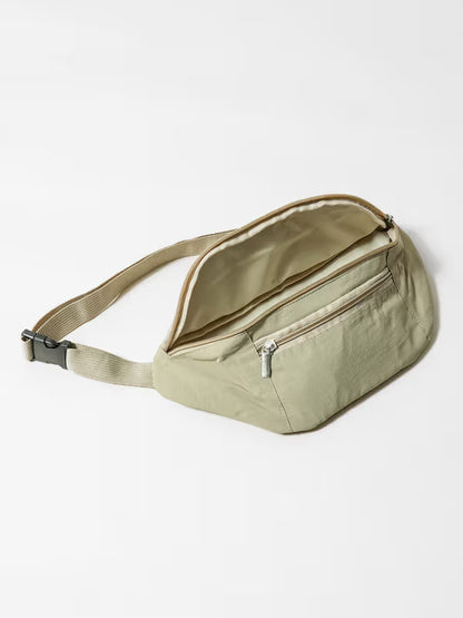 [다이소] 🎒 헬로어텀 포켓 크로스 힙색 – 베이지 / Hello Autumn Pocket Cross Waist Bag – Beige
