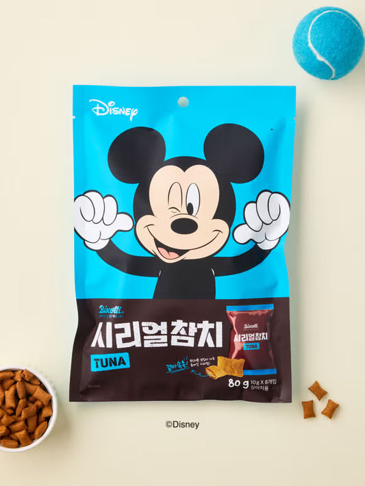 [다이소] 🐱 [펫] 디즈니 미키프렌즈 시리얼 참치 10g × 8개입 / Disney Mickey Friends Cereal Tuna 10g × 8 pcs – Snack Kucing