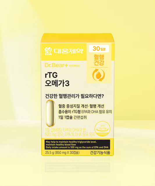 [다이소] BEST Daewoong rTG Omega-3 30 kapsul (30 hari) /  BEST 대웅제약 rTG 오메가3 30캡슐 (30일분)