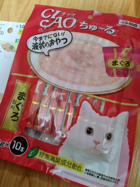 [다이소] 🐱BEST [Pet] Ciao Churu Tuna 10 pcs / 🐱 BEST [펫] 챠오츄르 참치 10개입