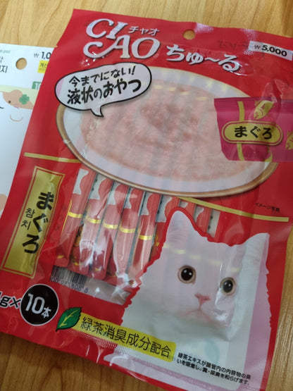 [다이소] 🐱BEST [Pet] Ciao Churu Tuna 10 pcs / 🐱 BEST [펫] 챠오츄르 참치 10개입
