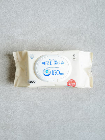 [다이소] BEST 에끌라 깨끗한 물티슈 150 매 (캡형) / BEST Ecla Tisu Basah Bersih 150 lembar (dengan tutup)  Ecla → 브랜드명 그대로 사용