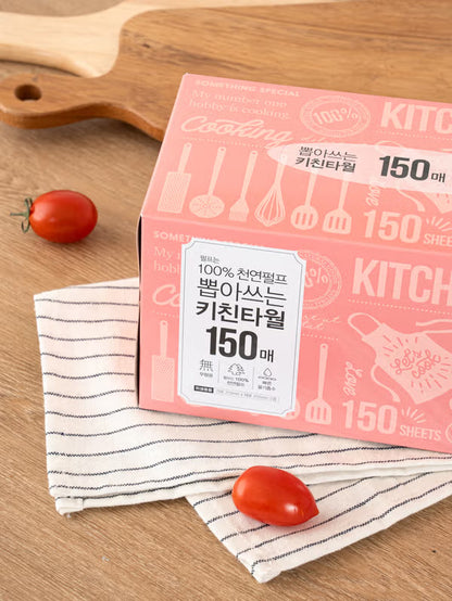 [다이소] BEST 리빙 뽑아쓰는 키친타월 150매입 / Daiso Living Tisu Dapur Tarik Satu-satu (150 lembar)