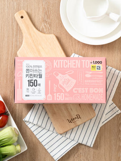 [다이소] BEST 리빙 뽑아쓰는 키친타월 150매입 / Daiso Living Tisu Dapur Tarik Satu-satu (150 lembar)