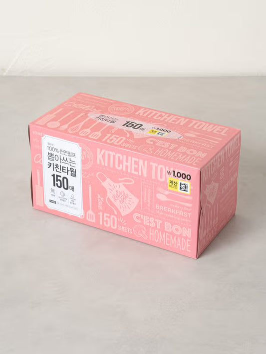 [다이소] BEST 리빙 뽑아쓰는 키친타월 150매입 / Daiso Living Tisu Dapur Tarik Satu-satu (150 lembar)