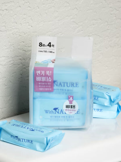 [다이소] 🧻 BEST 미니 포켓 비데 티슈 8매입 × 4개  / BEST Mini Pocket Bidet Tissue 8 lembar × 4 pack